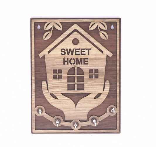 Sweet Home with Hand Wooden Keyholder