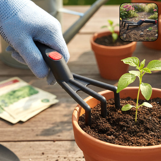 Hand Garden Cultivator Rake Plastic Gardening Tool (1 Pc 27 Cm)