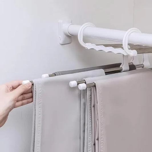 Stainless Steel Foldable Hangers for Clothes Hanging Multi-Layer Multi-Purpose